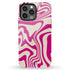 Custom Initials Swirl Wavy Marble iPhone Case